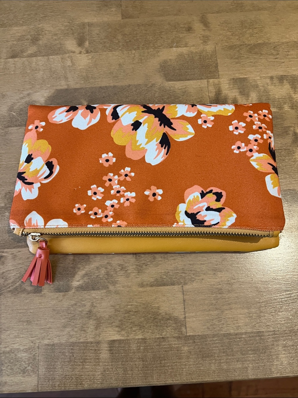 Rachel Pally Fold-Over Reversible Clutch Floral Fabric & Vegan Leather